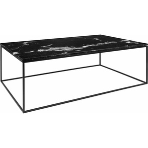 Couchtisch TEMAHOME Gleam Tische Gr. B/H/T: 120 cm x 40 cm x 75 cm, Schwarzes Beingestell, schwarz (schwarze marmorplatte, schwarz) Couchtische eckig aus Marmor, wahlweise mit Gestell Chrom oder schwarzem Metall