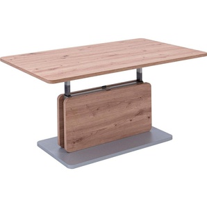 Couchtisch VIERHAUS Salen Tische Gr. B/H/T: 110cm x 46cm x 63cm, Ansteckplatten, Tischplatte 110 x 63, braun (wildeiche) Couchtisch Holz-Couchtische Eckige Couchtische Dekor, Ilse Soft Slice Mechanik, höhenverstellbar