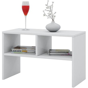 Couchtisch - weiß - Materialmix - 63 cm - 40 cm | Möbel Kraft