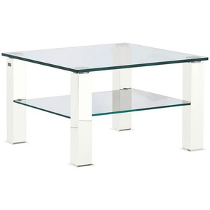 Xxxl Couchtisch, Weiß, Metall, Glas, quadratisch, eckig, 75x43x75 cm, Wohnzimmer, Wohnzimmertische, Couchtische, Glas-Couchtische