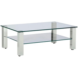 Xxxl Couchtisch, Weiß, Metall, Glas, rechteckig, eckig, 70x42.5x110 cm, Wohnzimmer, Wohnzimmertische, Couchtische, Glas-Couchtische