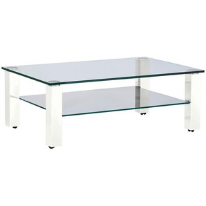 Xxxl Couchtisch, Weiß, Metall, Glas, rechteckig, eckig, 70x42.5x110 cm, Wohnzimmer, Wohnzimmertische, Couchtische, Glas-Couchtische