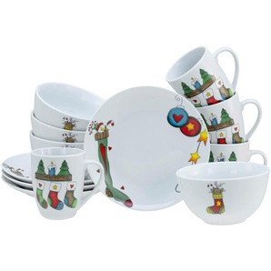 Creatable Frühstücksservice Luna Socken, Keramik, 12-teilig, Weihnachten, 25x27.5x35 cm, Essen & Trinken, Geschirr, Geschirr-Sets, Kaffeeservice