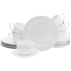 Creatable Kaffeeservice Barcelona, Weiß, Keramik, 18-teilig, 250 ml,250 ml, Essen & Trinken, Geschirr, Geschirr-Sets, Kaffeeservice