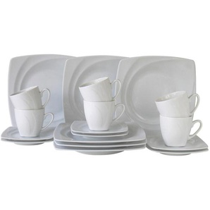 Creatable Kaffeeservice Celebration Weiss, Weiß, Keramik, 18-teilig, 200 ml,200 ml, Essen & Trinken, Geschirr, Geschirr-Sets, Kaffeeservice