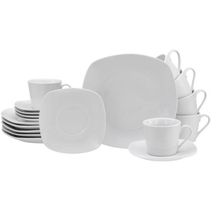 Creatable Kaffeeservice Amelie Weiss, Weiß, Keramik, 18-teilig, 200 ml,200 ml, lebensmittelecht, Essen & Trinken, Geschirr, Geschirr-Sets, Kaffeeservice