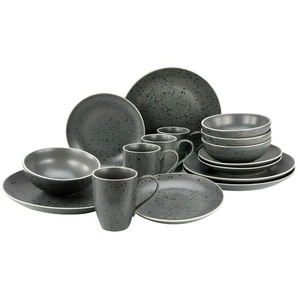 Creatable Kombiservice, Anthrazit, Keramik, 16-teilig, 330 ml,400 ml, 33x32x34 cm, Essen & Trinken, Geschirr, Geschirr-Sets, Kombiservice