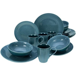 Creatable Kombiservice, Blau, Keramik, 16-teilig, 300 ml, 31x33x34 cm, Essen & Trinken, Geschirr, Geschirr-Sets, Kombiservice