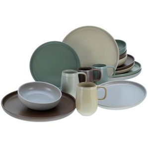 Creatable Kombiservice, Mehrfarbig, Keramik, 16-teilig, 370 ml,400 ml, 37x49.5x40.5 cm, Essen & Trinken, Geschirr, Geschirr-Sets, Kombiservice