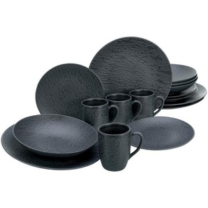 Creatable Kombiservice, Schwarz, Keramik, 16-teilig, 300 ml, lebensmittelecht, Essen & Trinken, Geschirr, Geschirr-Sets, Kombiservice