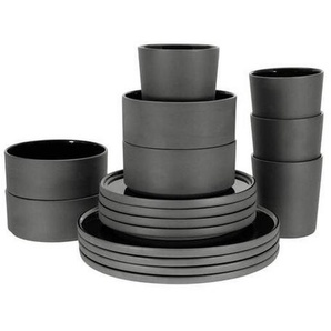 Creatable Kombiservice, Schwarz, Keramik, 16-teilig, 500 ml, Essen & Trinken, Geschirr, Geschirr-Sets, Kombiservice