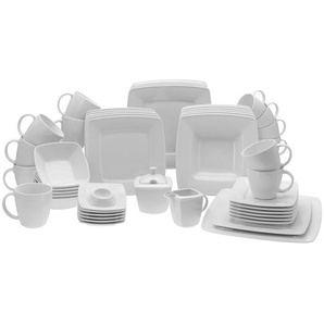 Creatable Kombiservice Victoria, Weiß, Keramik, 50-teilig, 200 ml,200 ml,300 ml, 40x35x35 cm, Essen & Trinken, Geschirr, Geschirr-Sets, Kombiservice