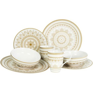 Creatable Kombiservice, Weiß, Gold, Keramik, 8-teilig, 330 ml, 30x28.5x30 cm, Essen & Trinken, Geschirr, Geschirr-Sets, Kombiservice