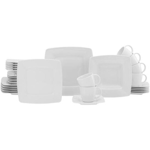 Creatable Kombiservice Victoria weiss, Weiß, Keramik, 30-teilig, 200 ml,200 ml, lebensmittelecht, Essen & Trinken, Geschirr, Geschirr-Sets, Kombiservice