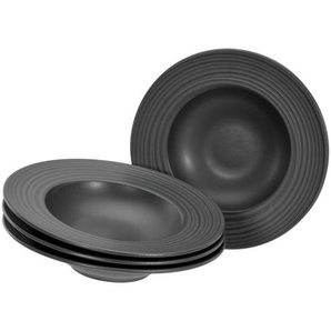 Creatable, Lava Stone Schwarz, Pasta-Gourmet-Teller-Set 4 Stück