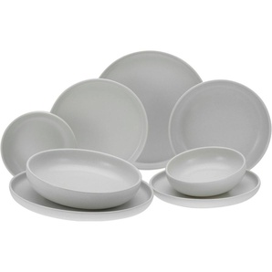 CreaTable Tafelservice Uno (8-tlg), 2 Personen, Steinzeug, seidenmatte Glasur