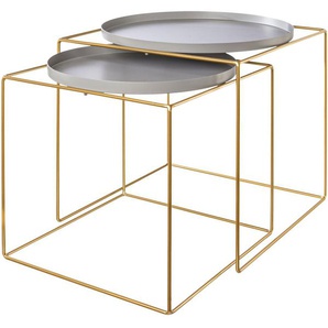 Creativ deco Beistelltisch (Set, 2-St), im 2er Set, im Nesting-Design, aus Metall, Höhe ca. 47 und 42 cm