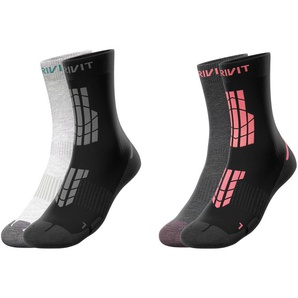 CRIVIT Damen Outdoorsocken, 2 Paar, mit SmartStep-Fußbett