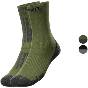 CRIVIT Herren Outdoorsocken, 2 Paar, mit SmartStep-Fußbett