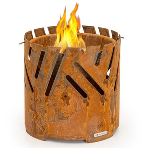Crown 3-in-1 Feuerschale Dia. 46 cm wasser- und frostfest Grillplatte Grillrost Bambusplatte