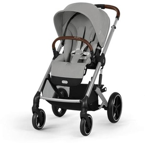 cybex Gold Kinderwagen Balios S Lux, Hellgrau, Textil, 60x110x91 cm, UV 50+, Feststellbremse, 5-Punkte-Gurt, für Babyschale geeignet, Griff in Lederoptik, Sitz umsetzbar, Einhand-Faltmechanismus, Baby on Tour, Kinderwagen, Kombikinderwagen