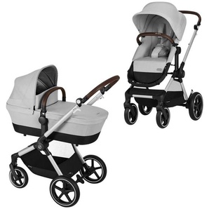 cybex Gold Kinderwagenset EOS Lux inkl. Aton B2, Grau, Textil, 53x50.8x92 cm, 5-Punkte-Gurt, abnehmbarer Schutzbügel, Wanne umbaubar zu Sportsitz,abnehmbarer und waschbarer Bezug, ergonomischer Tragebügel, höhenverstellbare Kopfstütze, Sonnendach,