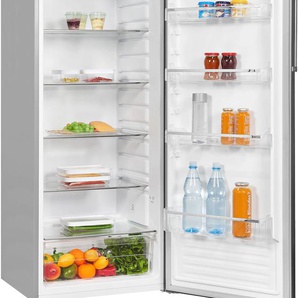 EXQUISIT Vollraumkühlschrank KS350-V-H-040D weiss, D (A-G), silber (edelstahlfarben), B:60cm H:171,5cm T:59cm, Kühlschränke