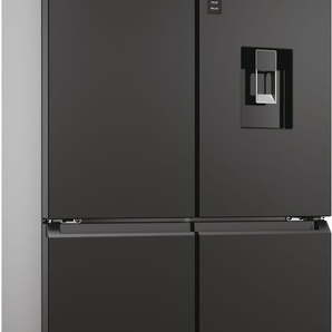 D (A bis G) HAIER Multi Door HCR7818DWPT Kühlschränke höhenverstellbare Füße vorne und Transportrollen hinten silberfarben (schwarz matt) Kühl-Gefrierkombinationen