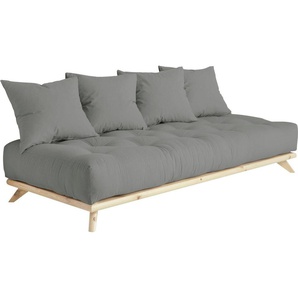 Daybett KARUP DESIGN Senza Daybed Daybetten Gr. Baumwollmi x, Liegefläche B/L: 90 cm x 200 cm Betthöhe: 85 cm, kein Härtegrad, Futonmatratze, grau (grey, klarlackiert) Tagesbetten mit Holzstruktur