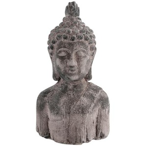 Deko Figur Buddha ¦ grau ¦ Zement ¦ Maße (cm): B: 14 H: 26,5 T: 9,5