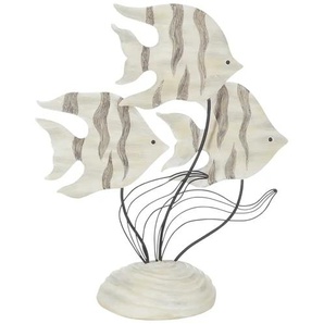 Deko Figur Fische - creme - Polyresin (Kunstharz), Metall - 33 cm - 39 cm - 14,8 cm | Möbel Kraft