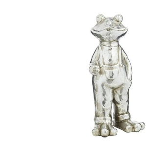 Deko Frosch - silber - Polyresin (Kunstharz) - 21,5 cm - 42,5 cm - 16,5 cm | Möbel Kraft