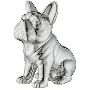 Deko Objekt Hund - silber - Porzellan - 18 cm - 22 cm - 12 cm | Möbel Kraft