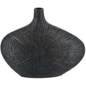 Deko Vase | schwarz | Polyresin (Kunstharz) | 27 cm | 23 cm | 9,5 cm |