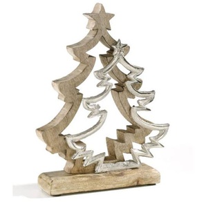 Deko-Weihnachtsbäume, silber, 36 cm