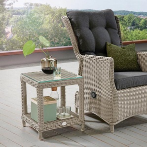 Destiny Gartenlounge-Set CASA MERANO, (4-tlg., 1x Sessel, 1x Beistelltisch, inkl. Auflagen), Aluminium, Polyrattan