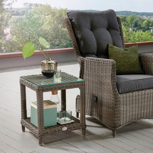 Destiny Gartenlounge-Set CASA MERANO, (4-tlg., 1x Sessel, 1x Beistelltisch, inkl. Auflagen), Aluminium, Polyrattan