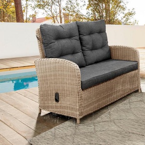 Destiny Loungesofa MERANO II, Aluminium, Polyrattan, 2er Sofa, inkl. Auflagen