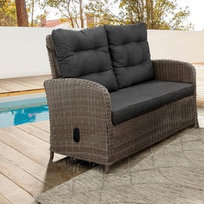 Destiny Loungesofa MERANO II, Aluminium, Polyrattan, 2er Sofa, inkl. Auflagen