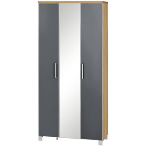 Dielenschrank - grau - Materialmix - 90 cm - 193 cm - 37 cm | Möbel Kraft