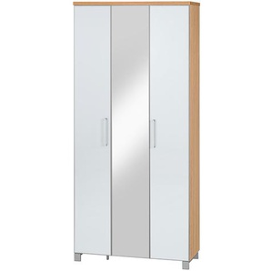 Dielenschrank - weiß - Materialmix - 90 cm - 193 cm - 37 cm | Möbel Kraft