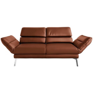 Dieter Knoll 2-Sitzer-Sofa, Braun, Leder, Echtleder, Dickleder, 198-246x83x96-187 cm, Blauer Engel, Goldenes M, Dgm, Typenauswahl, Fußauswahl, Lederauswahl, Relaxfunktion, Hocker erhältlich, individuell planbar, Wohnzimmer, Sofas & Couches,