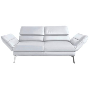 Dieter Knoll 2-Sitzer-Sofa, Weiß, Leder, Echtleder, Dickleder, 198-246x83x96-187 cm, Blauer Engel, Goldenes M, Dgm, Typenauswahl, Fußauswahl, Lederauswahl, Relaxfunktion, Hocker erhältlich, individuell planbar, Wohnzimmer, Sofas & Couches,