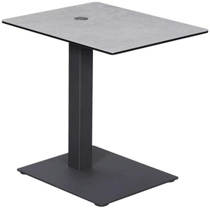 Dieter Knoll Beistelltisch, Anthrazit, Grau, Metall, Glas, Keramik, rechteckig, eckig, Bodenplatte, 35x45-65x45 cm, höhenverstellbar, Wohnzimmer, Wohnzimmertische, Beistelltische