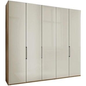 Dieter Knoll Drehtürenschrank, Champagner, Eiche Bianco, Metall, 6 Fächer, 250x216x58 cm, ISO 9001, Goldenes M, Made in Germany, Beimöbel erhältlich, umfangreiches Zubehör in verschiedenen Größen erhältlich, Schlafzimmer, Kleiderschränke,