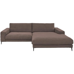 Dieter Knoll Ecksofa Badia Base, Taupe, Textil, 3-Sitzer, Ottomane rechts, 293x207 cm, Goldenes M, Oeko-Tex® Standard 100, DGM-Klimapakt, DGM-Emissionslabel, Typenauswahl, Fußauswahl, Stoffauswahl, seitenverkehrt erhältlich, Hocker Rücken echt,