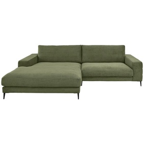 Dieter Knoll Ecksofa, Dunkelgrün, Textil, 3-Sitzer, Ottomane links, 293x207 cm, Goldenes M, Oeko-Tex® Standard 100, DGM-Klimapakt, DGM-Emissionslabel, Typenauswahl, Fußauswahl, Stoffauswahl, seitenverkehrt erhältlich, Hocker Rücken echt, Wohnzimmer, Sofas