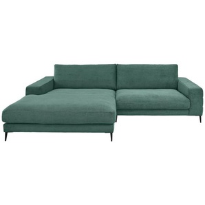 Dieter Knoll Ecksofa, Grün, Textil, 3-Sitzer, Ottomane links, 293x207 cm, Goldenes M, Oeko-Tex® Standard 100, DGM-Klimapakt, DGM-Emissionslabel, Typenauswahl, Fußauswahl, Stoffauswahl, seitenverkehrt erhältlich, Hocker Rücken echt, Wohnzimmer, Sofas &