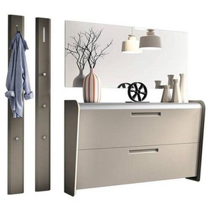 Dieter Knoll Garderobe, Taupe, Alu, Metall, Holzwerkstoff, 195x185x36 cm, Garderobe, Garderoben-Sets