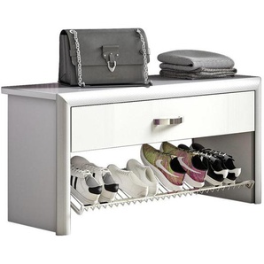 Dieter Knoll Garderobenbank, Weiß, Alu, Metall, 1-Sitzer, 1 Schubladen, 109x50x35 cm, Typenauswahl, Garderobe, Garderobenbänke